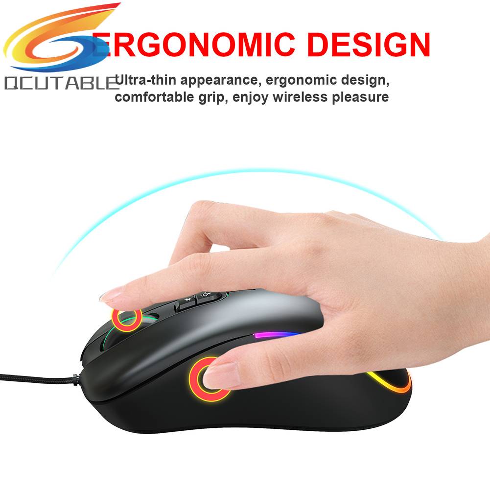 Chuột Gaming J900 RGB 6400Dpi, 6 NúT BấM, ĐầU CắM USB