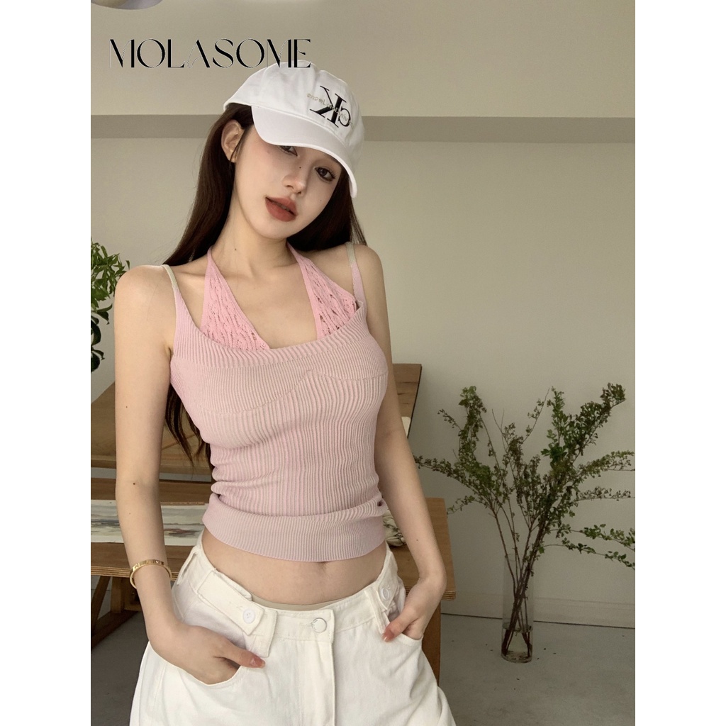 Áo Tank Top Hai Dây Màu Sắc Tương Phản Thời Trang 2023 Cho Nữ