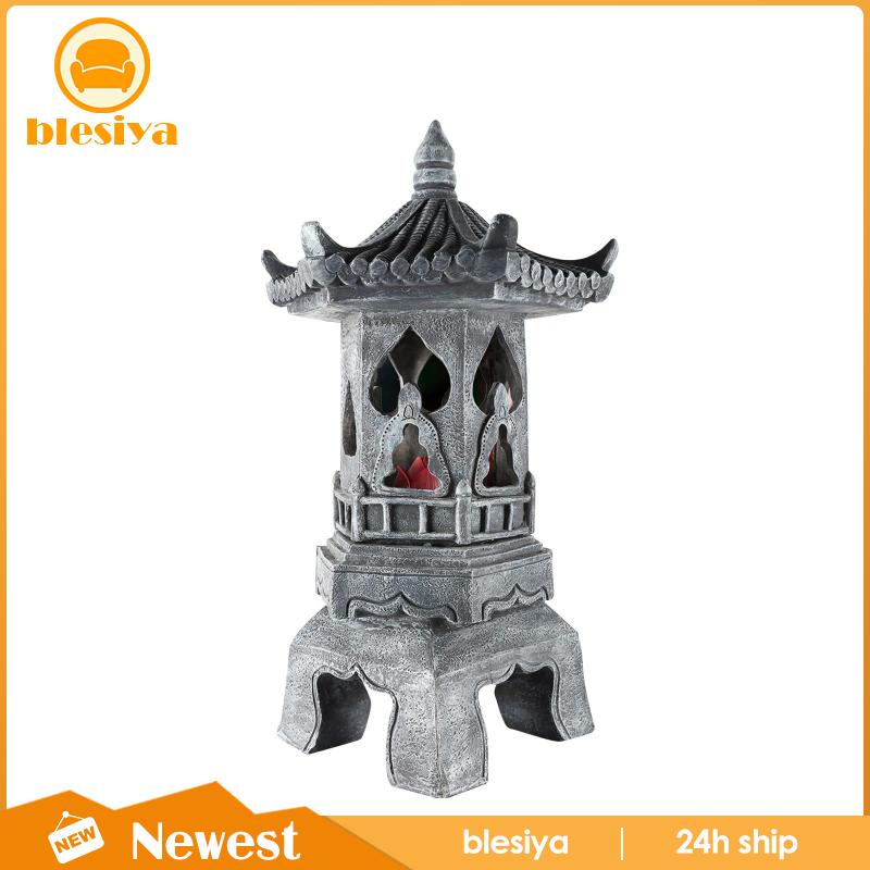 [Blesiya] Bức Tượng Đèn Lồng Năng Lượng Mặt Trời Polyresin Cho Lối Đi Nông Trại