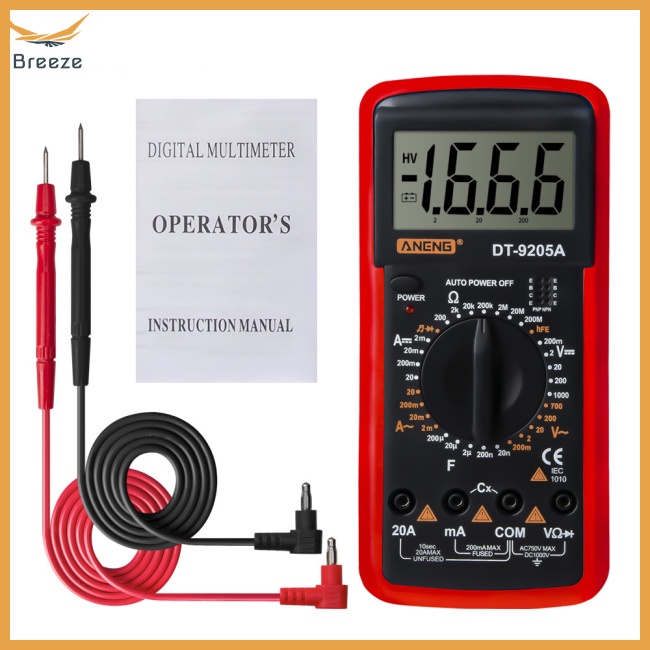 Vạn Năng Kế Điện Tử DT-9205A Màn Hình LCD AC / DC