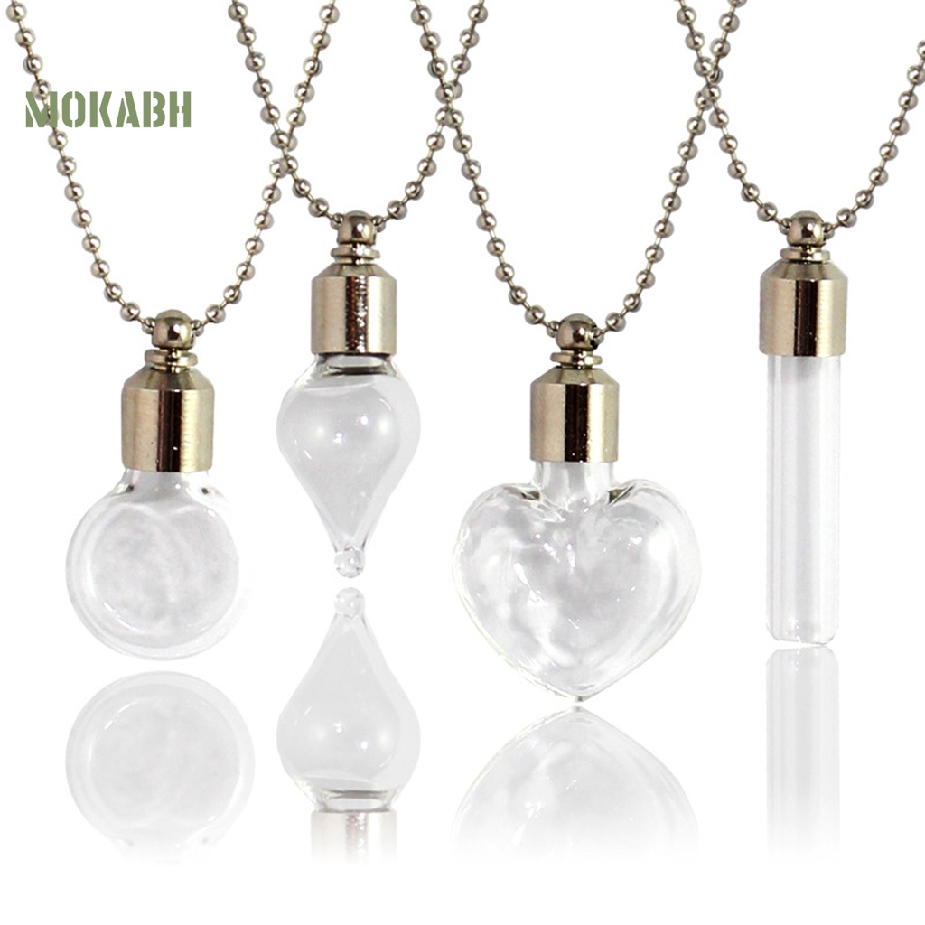Vòng cổ Mặt Lọ Thủy Tinh Trong Suốt Chống Rò Rỉ Có Thể Đổ Đầy Thời Trang Cho Nam Và Nữ