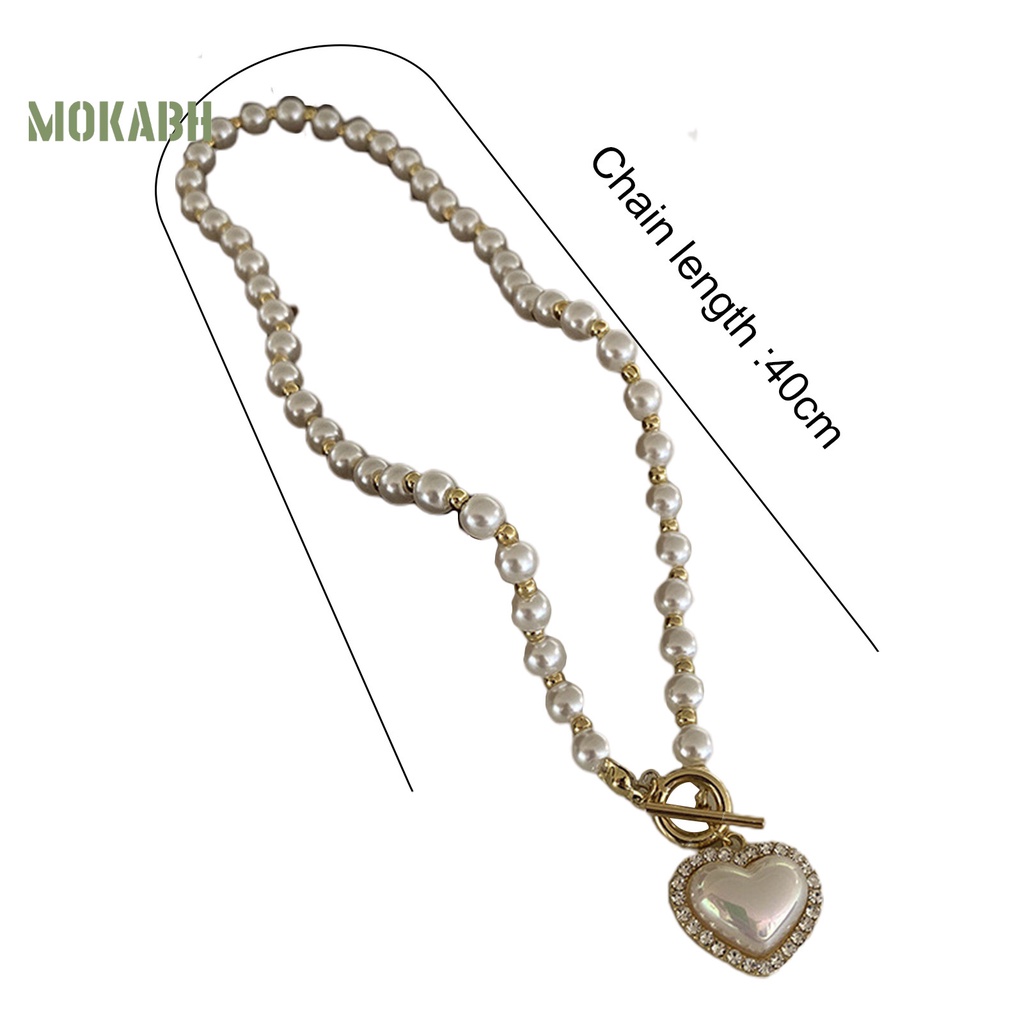 Vòng cổ Mặt Hình Trái Tim / Vỏ Sò Đính Ngọc Trai Giả Thời Trang Cho Nữ