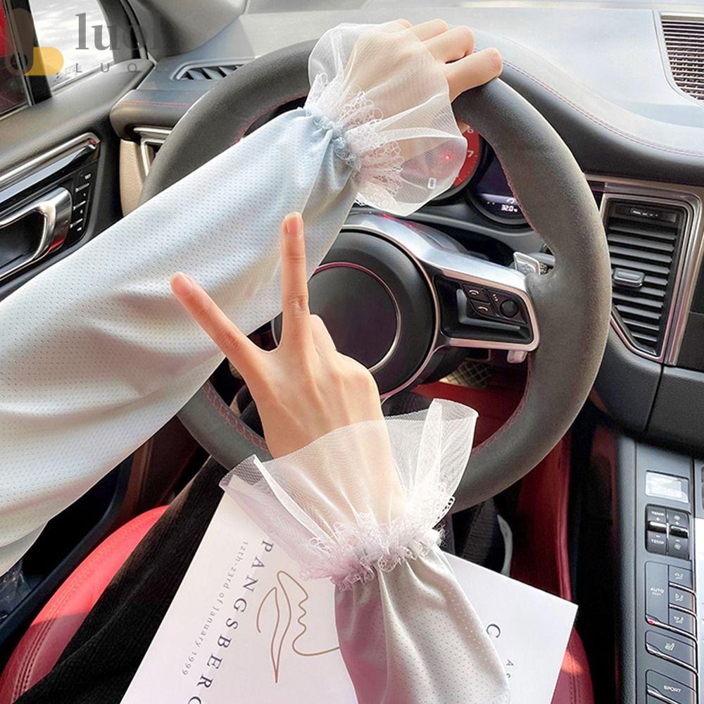 Găng Tay Dài Hở Ngón Chống Nắng Thoáng Khí Thời Trang Cho Nữ