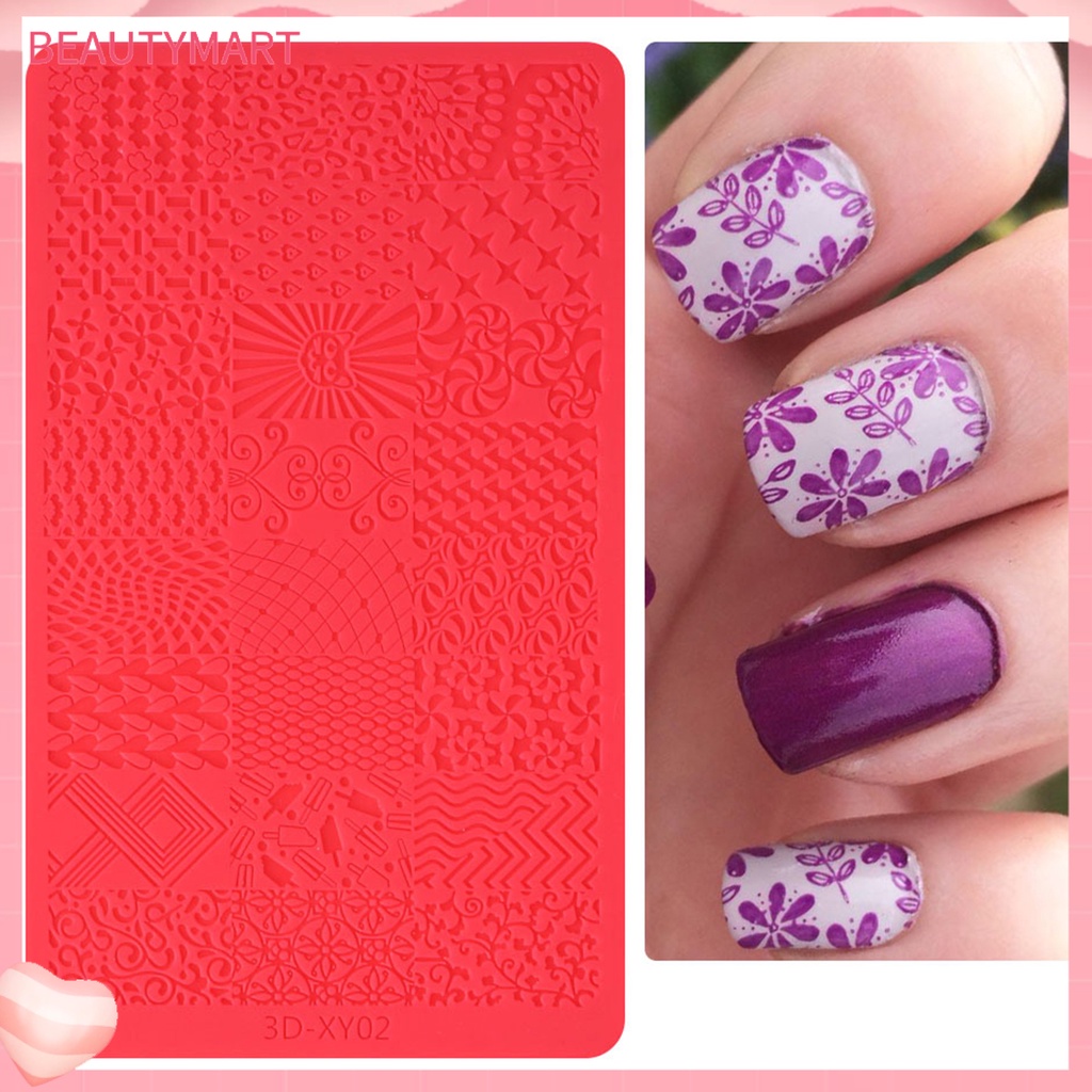 Khuôn Silicone Dập Nổi Họa Tiết 3D Trang Trí Móng Nghệ Thuật Cho Nữ