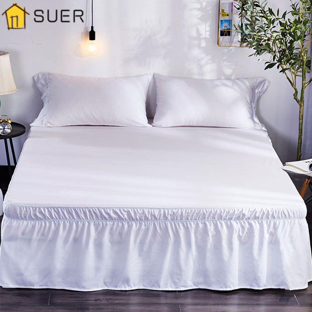 SUENIN Giường Ngủ Bảo Vệ Đàn Hồi Màu Trơn Tháo Rời Được Thoải Mái Chống Pha