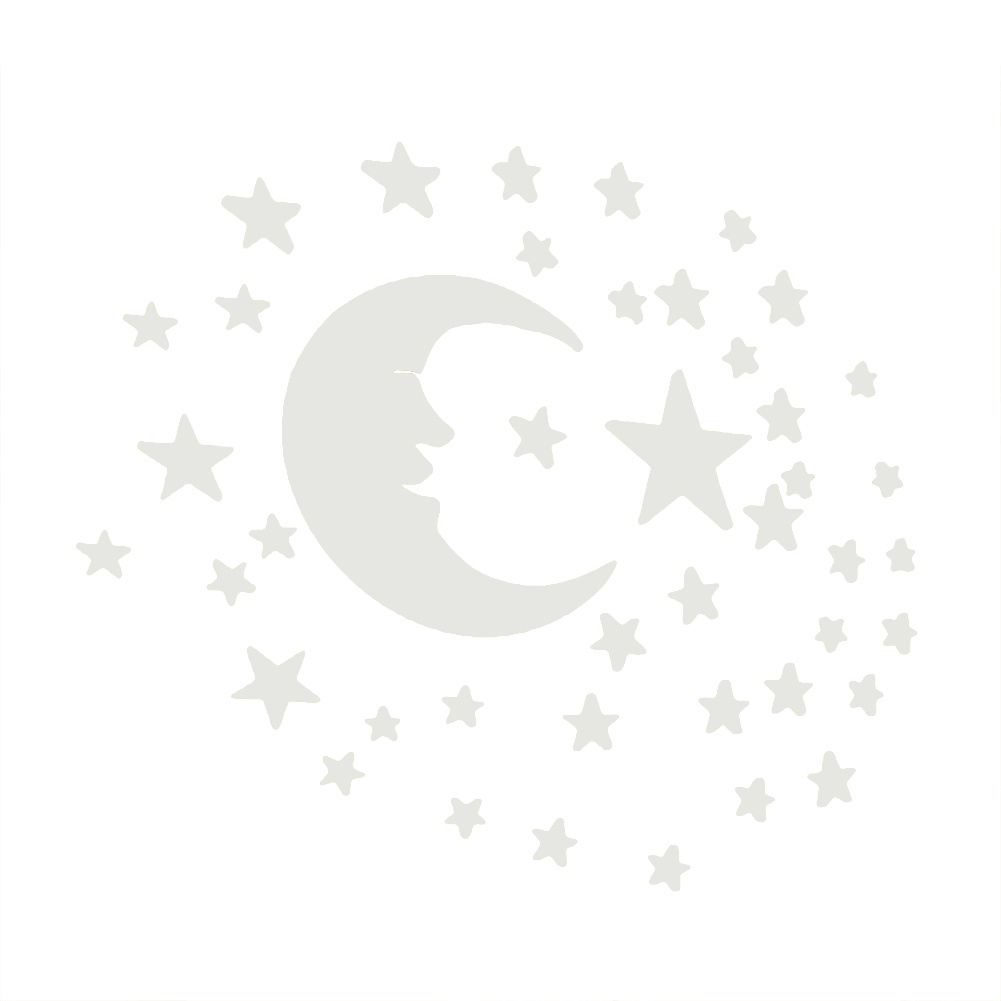 Set 38 Miếng Dán Tường Tráng Gương Acrylic Hình Mặt Trăng 3D Có Thể Tháo Gỡ