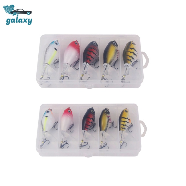 Galaxy 5 Gói Mồi Câu Cá Giả Bề Mặt Cứng Kèm Móc Ba Chấu