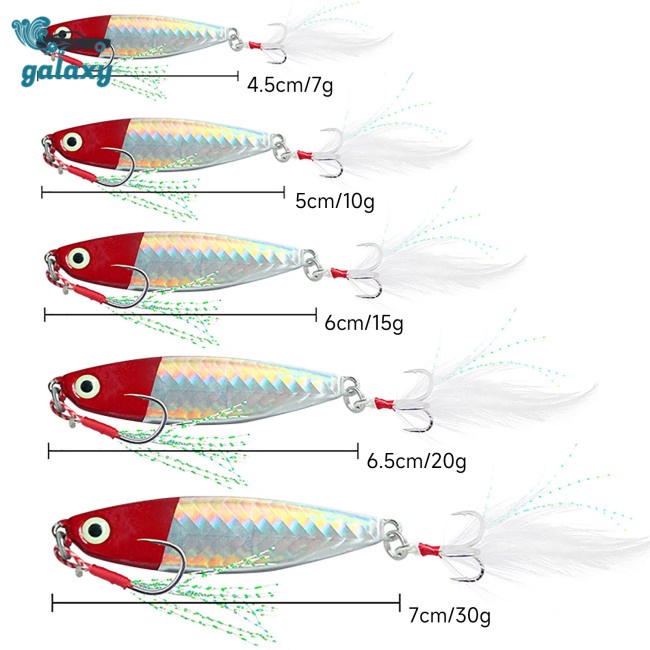 Galaxy Set 5 Mồi Giả Nhử Cá 7g / 10g / 15g / 20g / 30g Bằng Nhựa Kèm Hộp Đựng