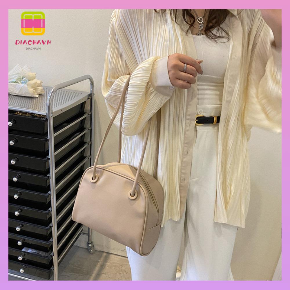 Túi Đeo Vai / Đeo Chéo Bằng PU Màu Trơn Có Khóa Kéo Thời Trang Chất Lượng Cao Cho Nữ
