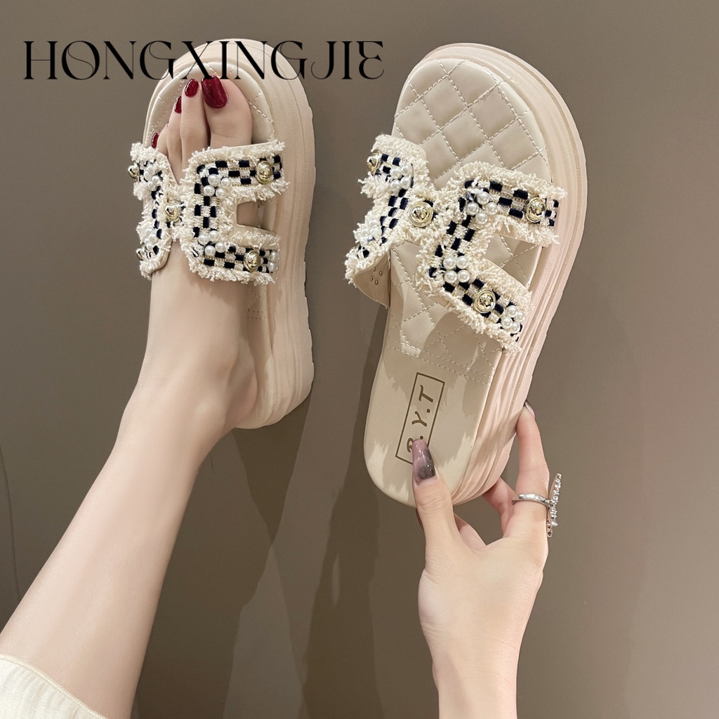 HONGXINGJIE dép sandal nữ dép đế cao Xu hướng thời trang năm 2023NEW      062106