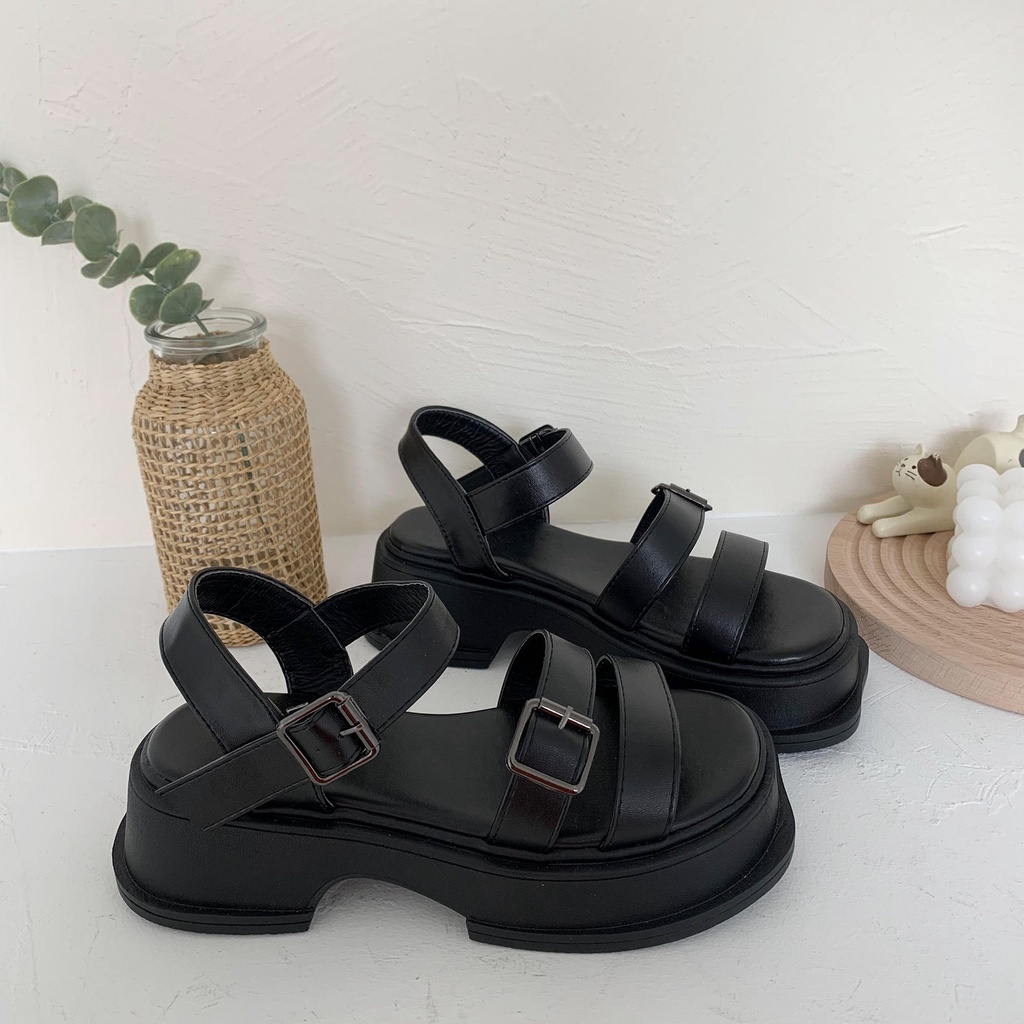 FEIJIANU dép sandal nữ dép đế cao đi biển Giày nữ Sandal quai hậu Cao Cấp bánh mì Thoải Mái Xinh Xắn 062601