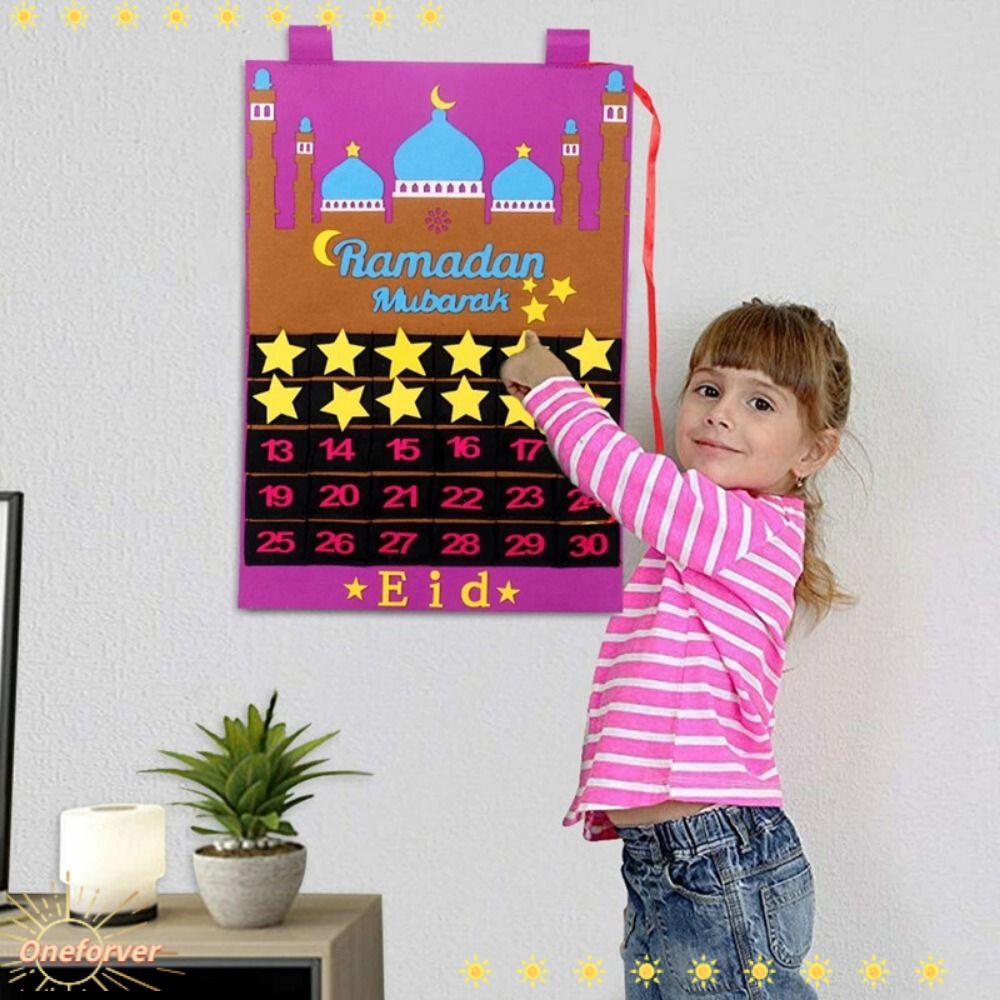 FOREVER Lịch Đếm Ngược Bằng Vải Nỉ Phong Cách Hồi Giáo DIY