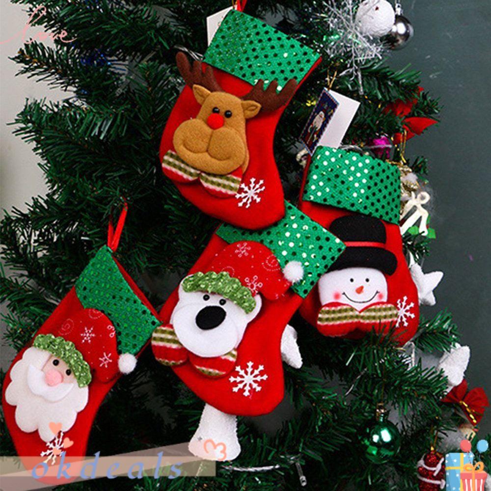 OKDEALS 2 Chiếc Tất Treo Trang Trí Giáng Sinh