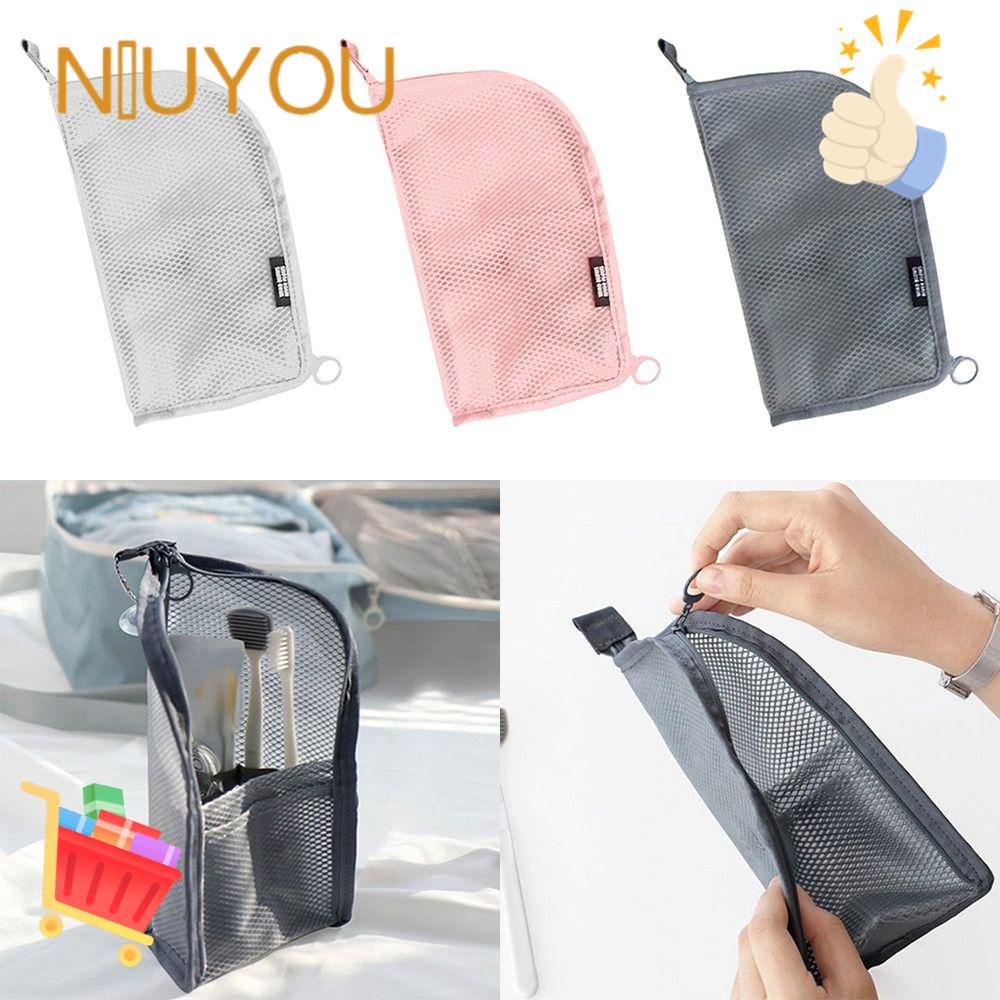 Túi Lưới Đựng Cọ Trang Điểm Có Khóa Kéo Gấp Gọn Tiện Dụng