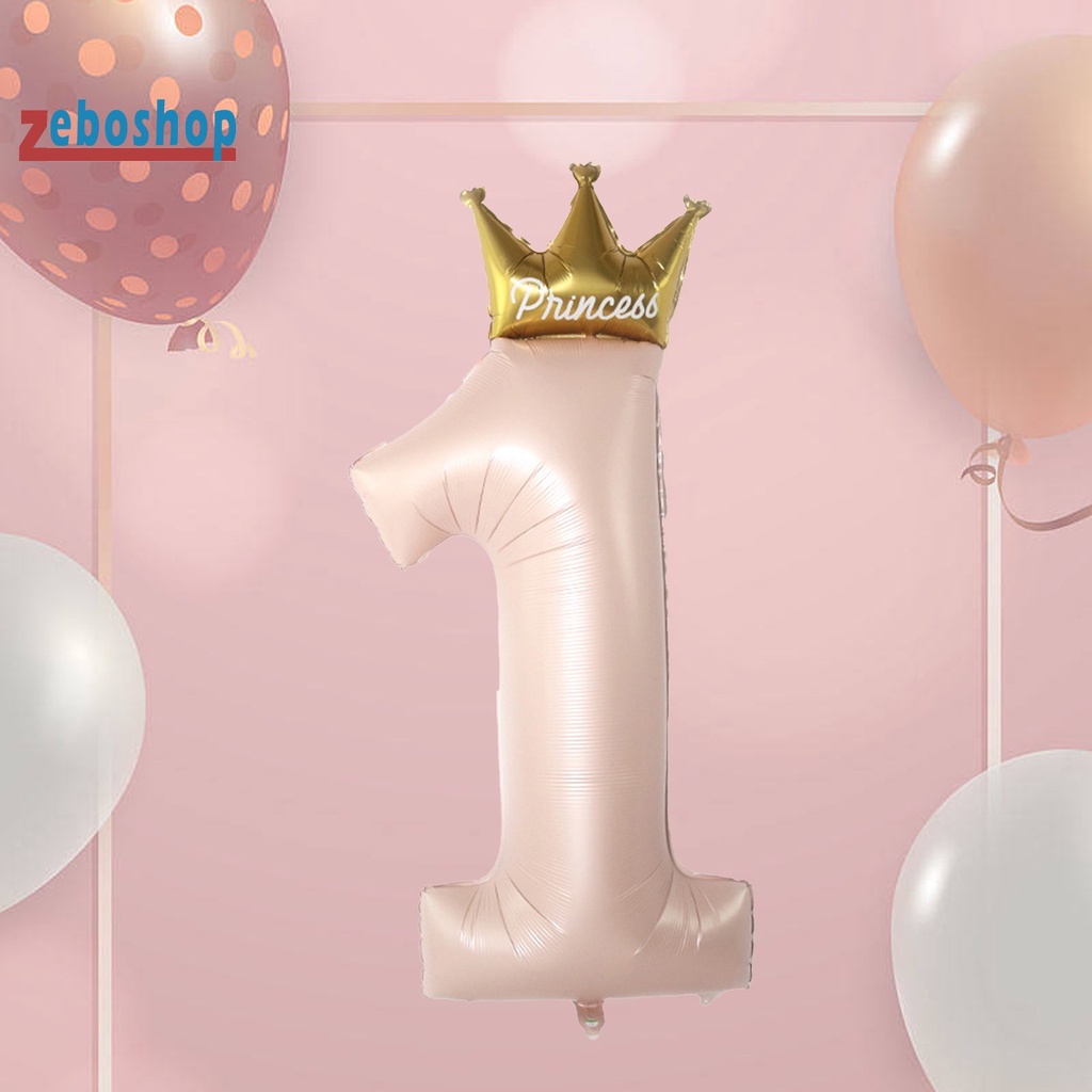 Bong Bóng Hình Vương Miện Kích Thước 40 Inch Số 1 Dùng Trang Trí Tiệc Sinh Nhật Cho Bé