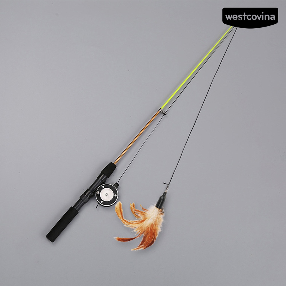 [COD]♞Cần Câu Gắn Lông Vũ Có Thể Thu Gọn Tiện Dụng Cho Mèo Cưng