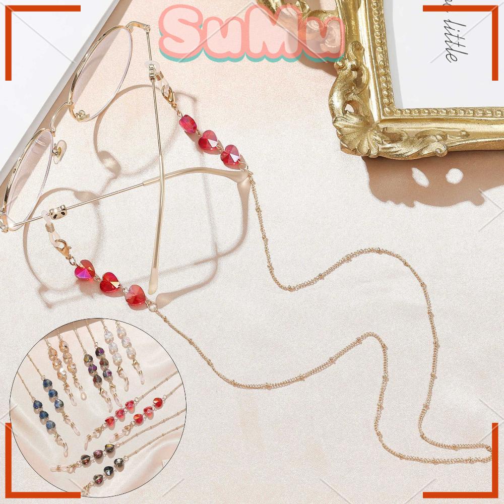 SUMU Dây Đeo Mắt Kính Chống Thất Lạc Đính Hạt Pha Lê Thời Trang
