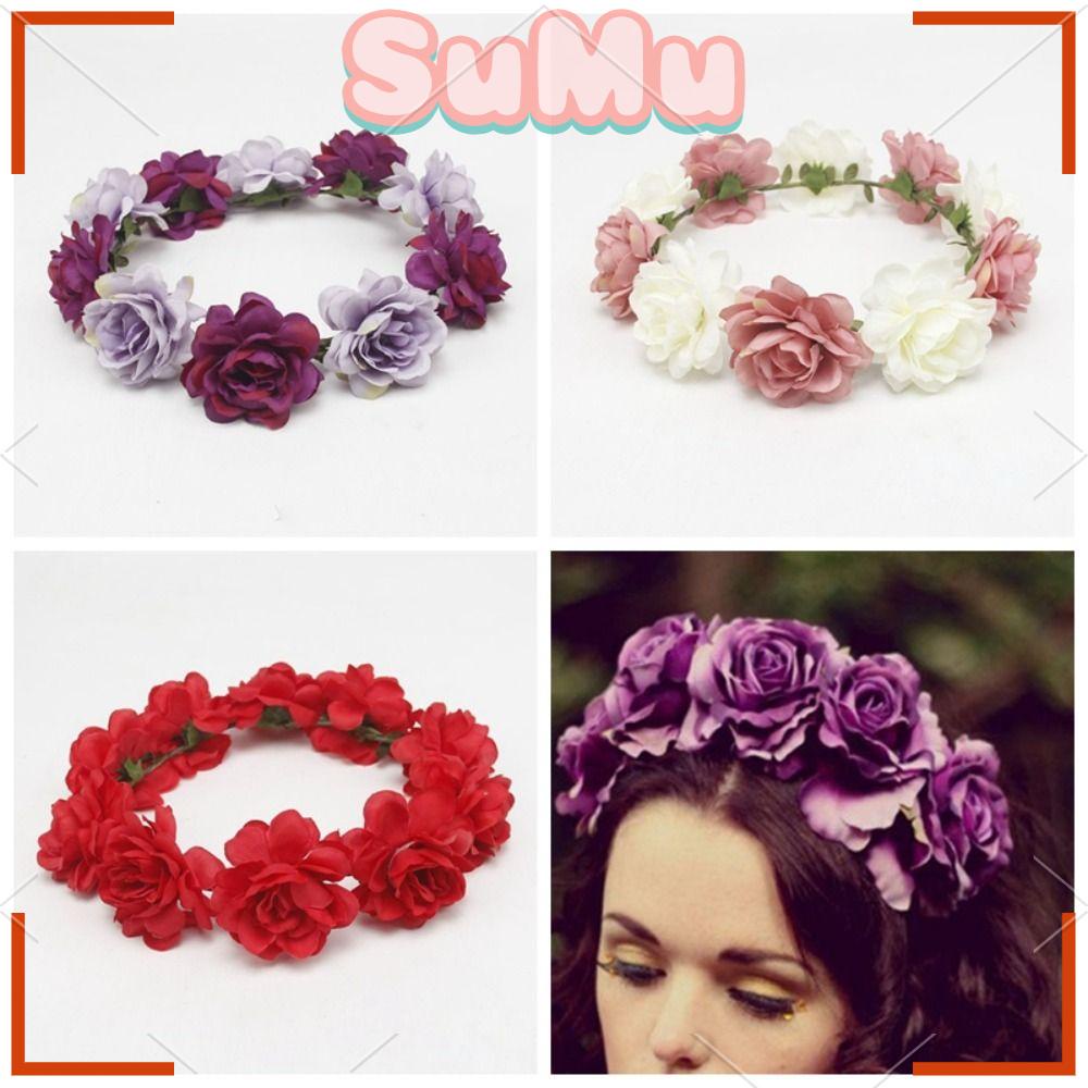 SUMU Vòng Hoa Đội Đầu Phong Cách Hawaii Cho Cô Dâu Chụp Hình