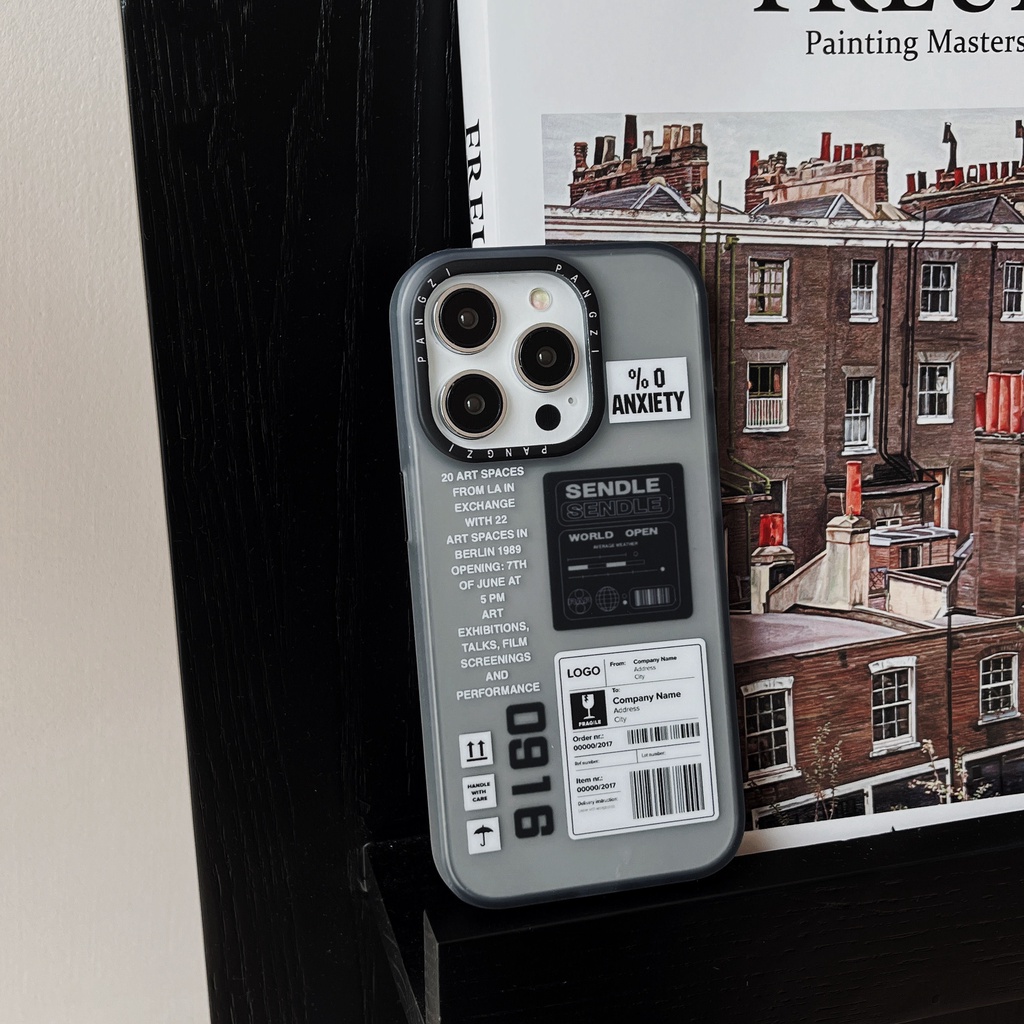 Ốp Điện Thoại IMD Màu Đen Trong Suốt Chống Sốc Cho IPhone 14 13 12 11 Pro Max