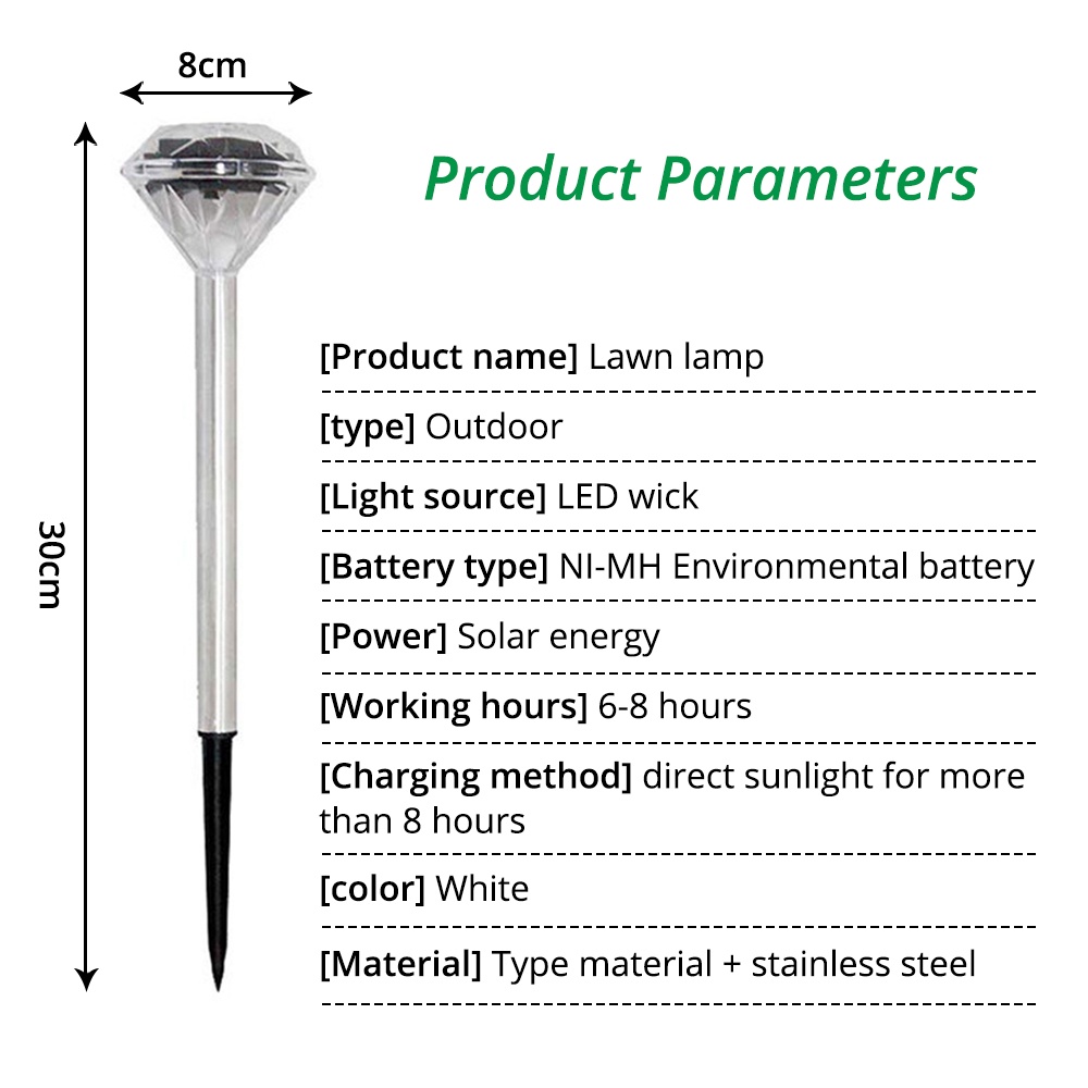 Đèn LED Thẳng Hình Kim Cương Chống Nước Trang Trí Sân Vườn