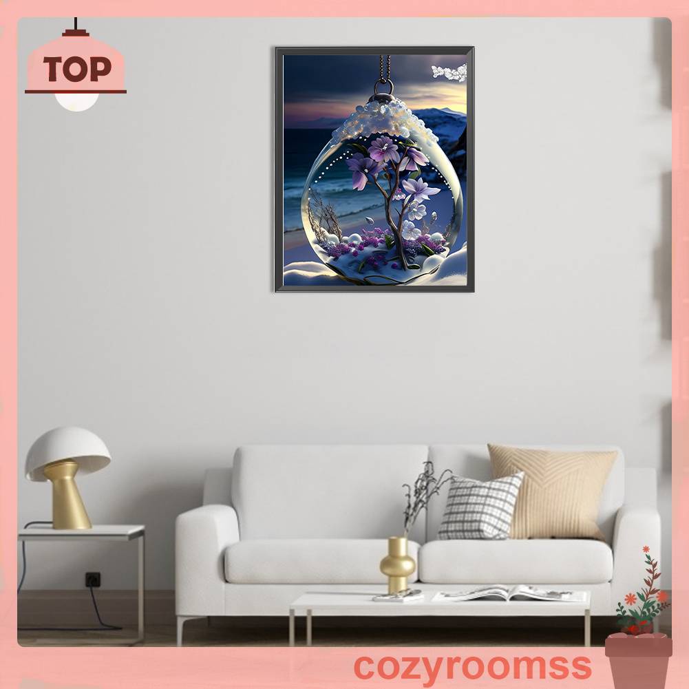 Bộ Tranh Đính Đá 5D Họa Tiết Vỏ Sò Độc Đáo DIY Dùng Trang Trí Nhà Cửa