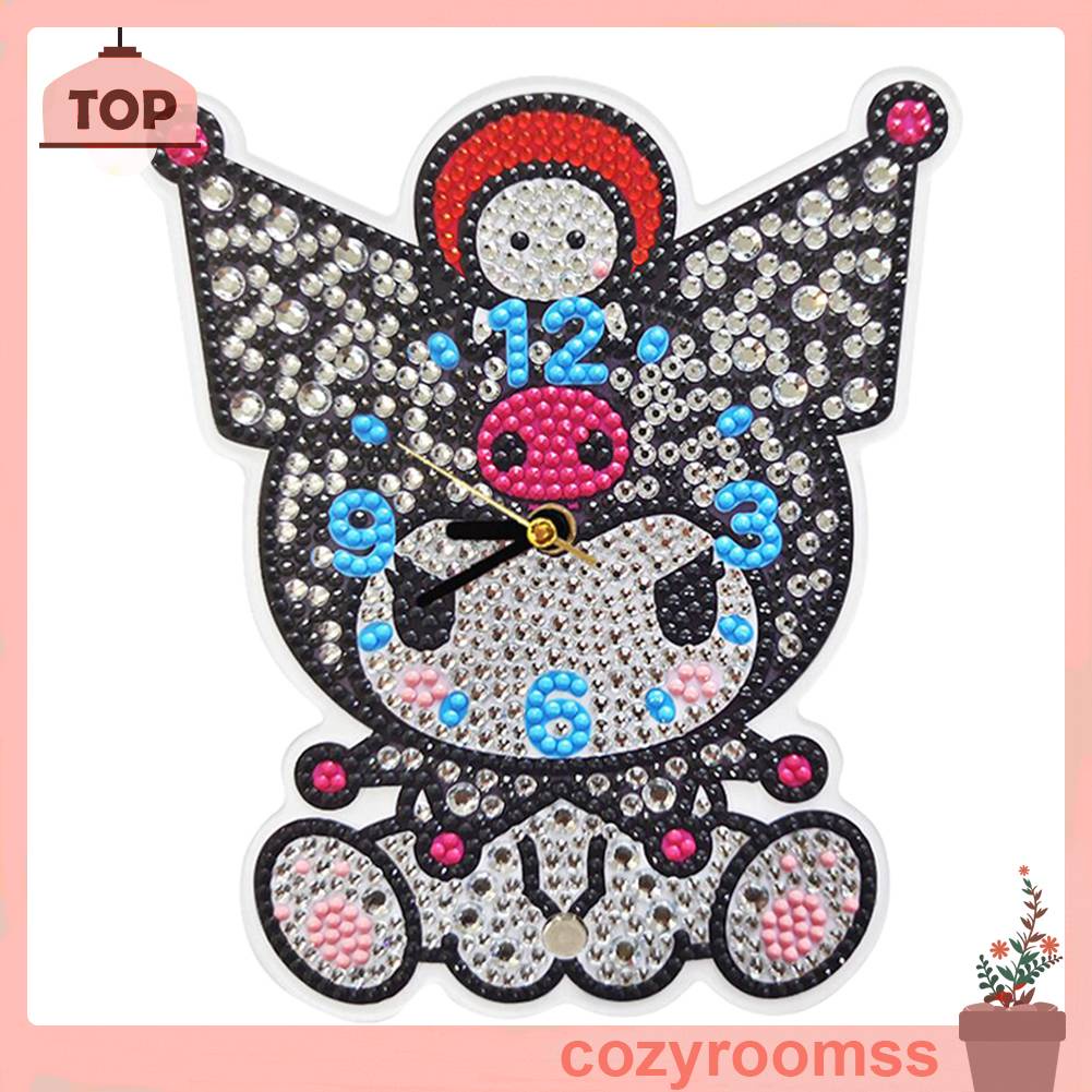 Bộ Đồng Hồ Đính Đá 5D Họa Tiết Hoạt Hình Nghệ Thuật Độc Đáo DIY Dùng Làm Quà Tặng