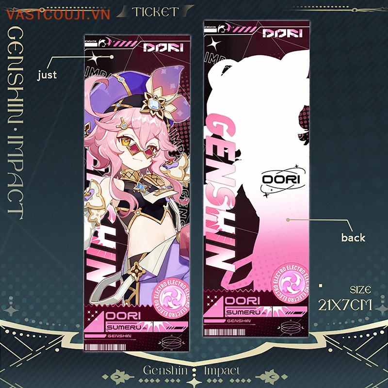 Vastji Genshin Va Chạm Hóa Trang Nahida Faruzan Hai Mặt Màu Laser Đóng Gói Đồ Họa Nilou Morax