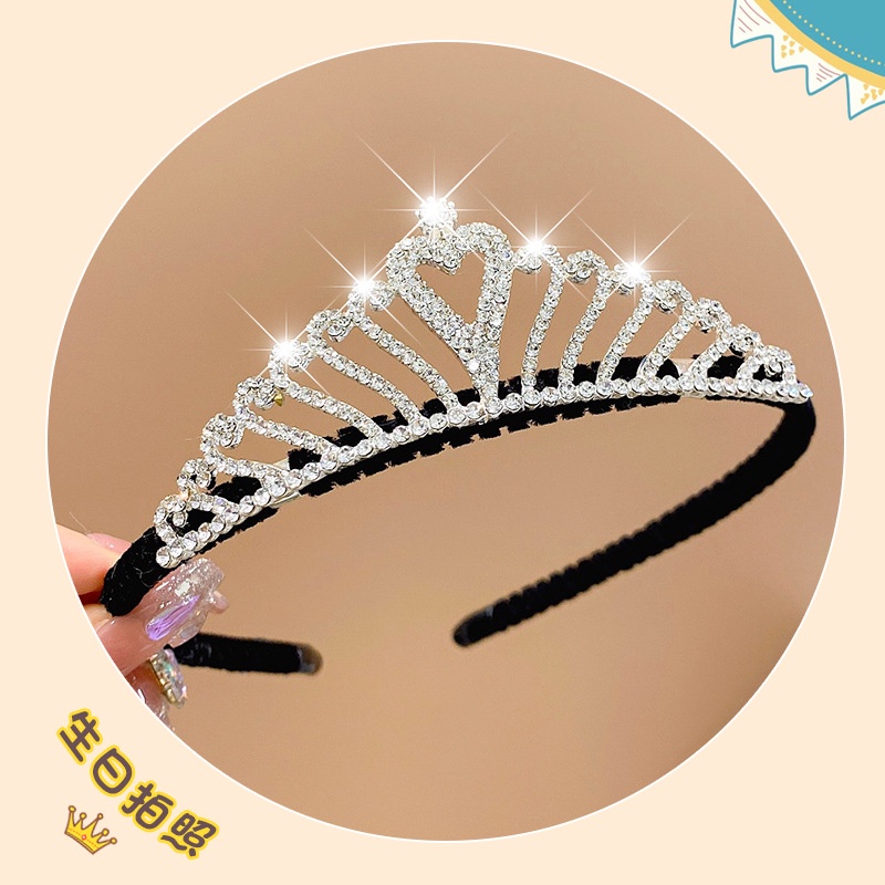 Cài Tóc Hình Vương Miện Đính Đá Xinh Xắn Cho Bé Gái