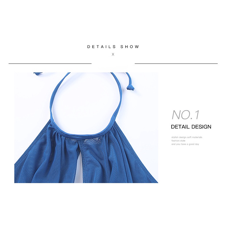 Bộ Đồ Bơi Lưng Cao Màu Sắc Trơn Khoét Lỗ Quyến Rũ Cho Nữ