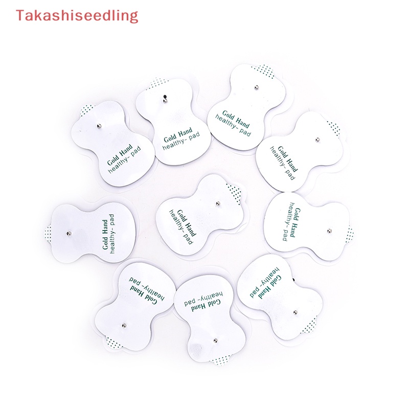(Takashiseedling) 10 / 20 Miếng Điện Cực Cho Máy Massage Kỹ Thuật Số Set 10 / 20 Dây Dẫn Điện Cực Màu Trắng Thay Thế Cho Máy Mát Xa