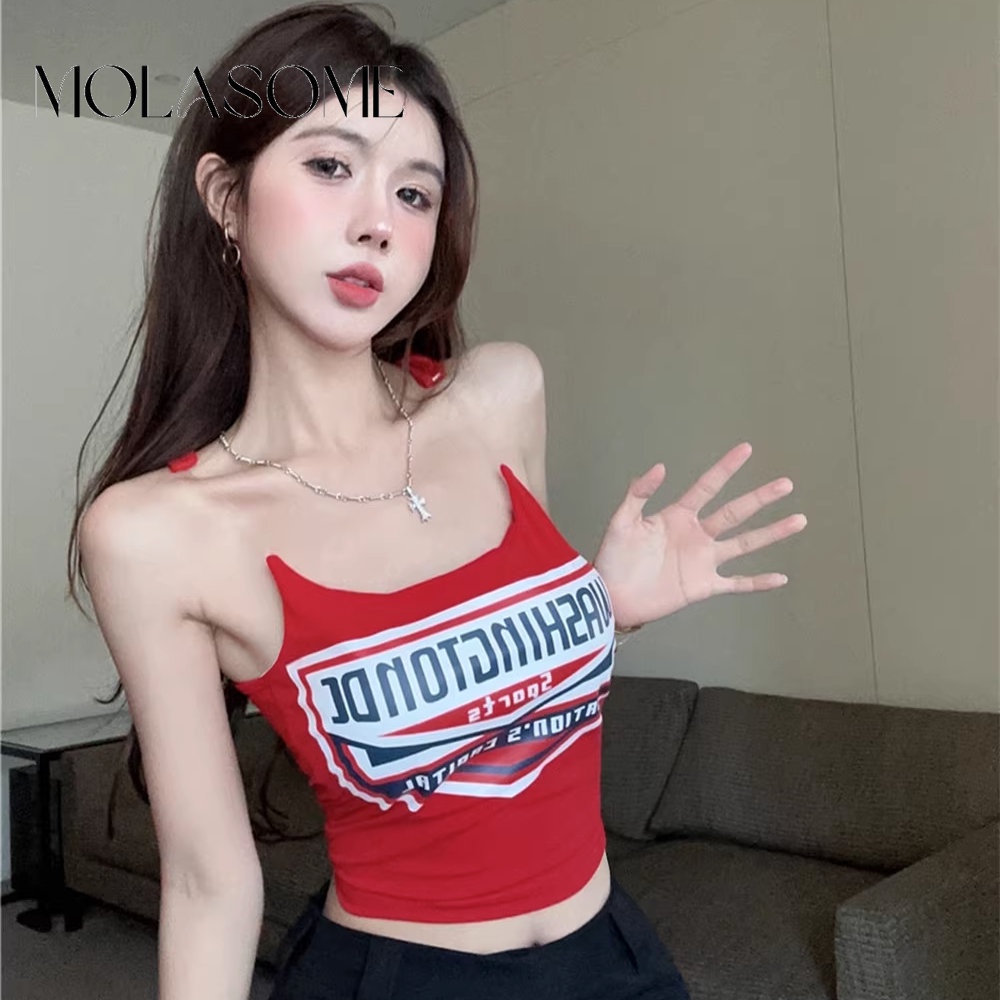 Áo Tank Top Không Tay Đệm Ngực Phối Màu Tương Phản Thời Trang Mới 2023 Cho Bạn Gái