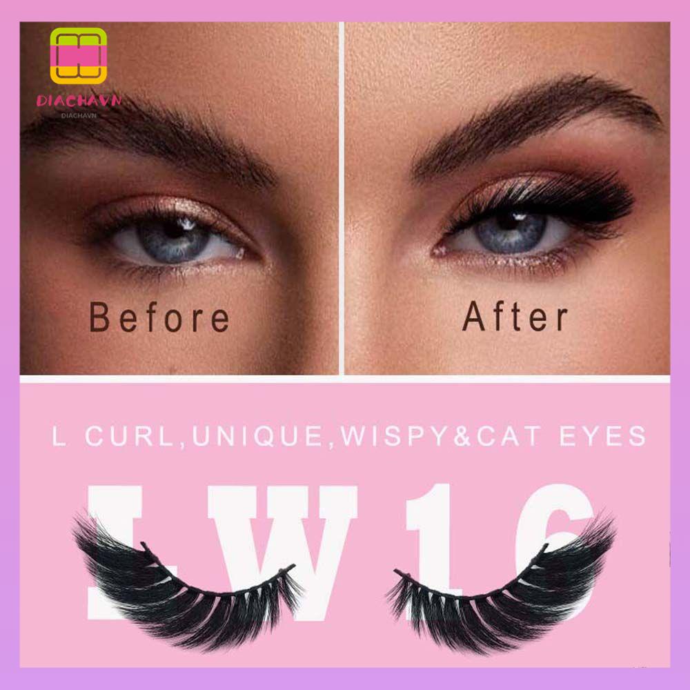 DIACHAVN Bộ 2 Cặp Lông Mi Giả Dài Mềm Mịn