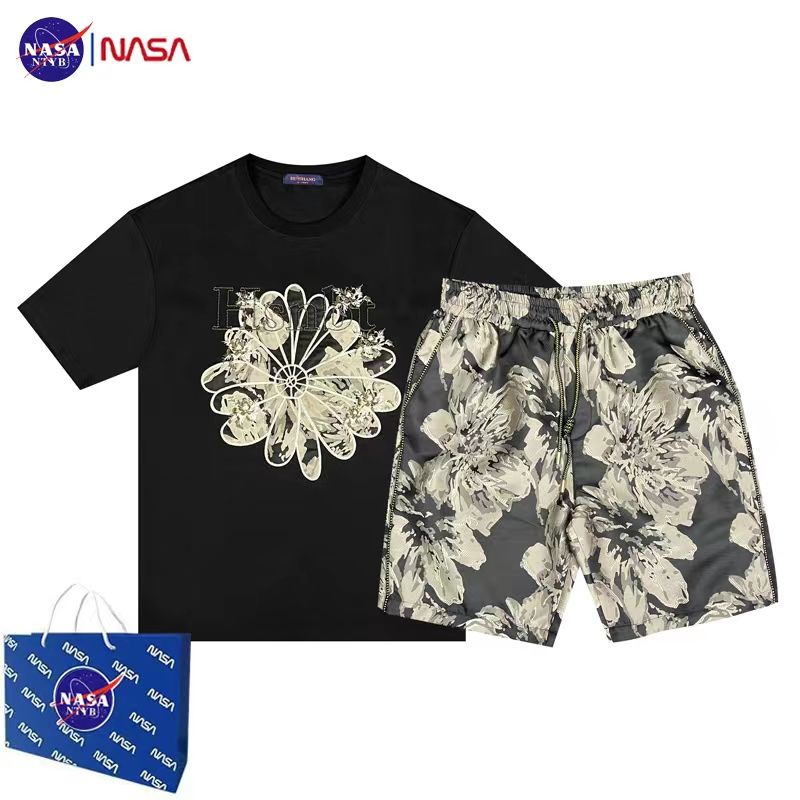 Set Áo Thun Ngắn Tay Và Quần Short Họa Tiết Hoa Thời Trang Mùa Hè Cho Cặp Đôi