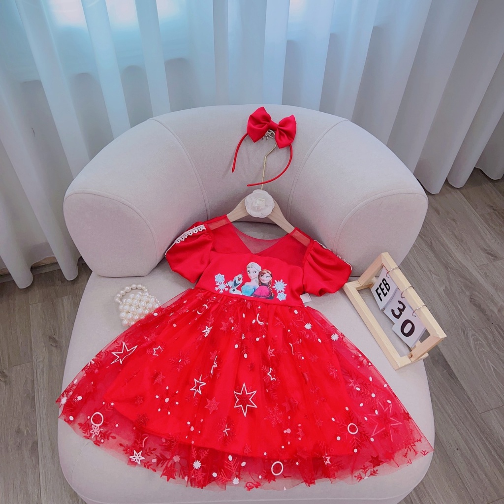Váy cho bé gái công chúa Elsa kèm bờm xinh sắn từ 8-20kg