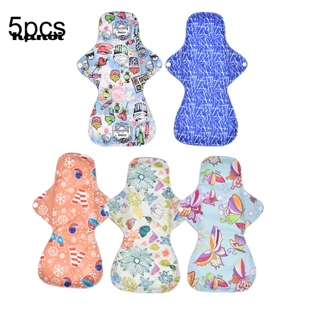Set 5 Quần Lót Cỡ Lớn Họa Tiết Hoa Chống Rò Rỉ Có Thể Tái Sử Dụng
