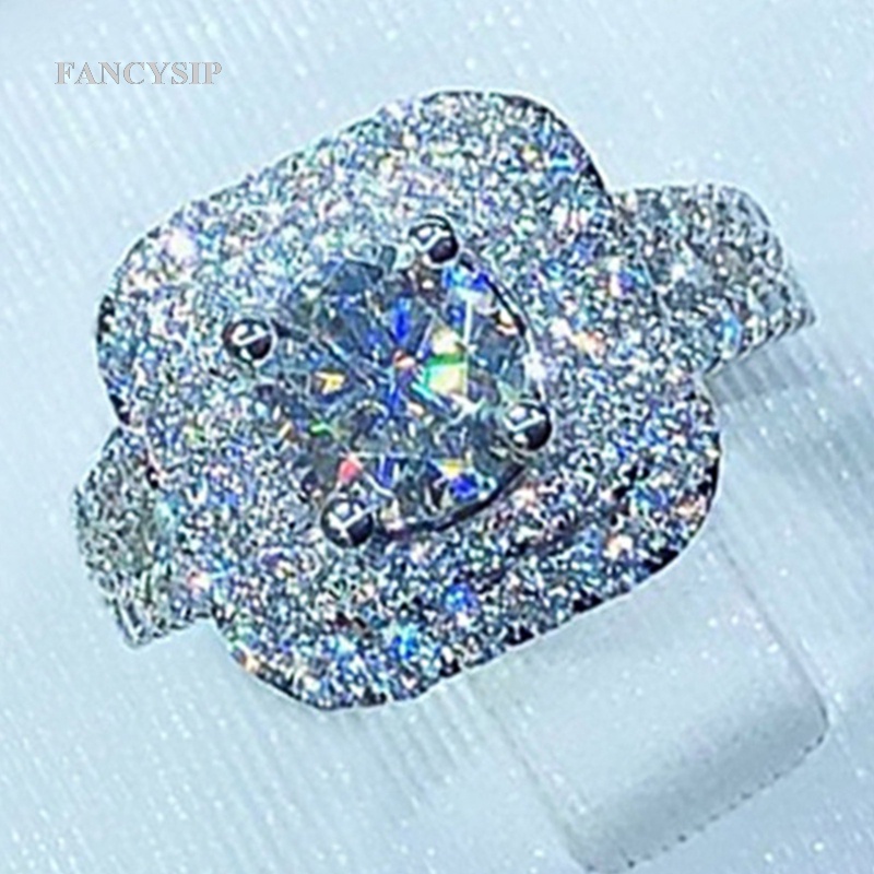 Nhẫn Đính Hôn Đính Đá Đơn Giản Sang Trọng Thời Trang Cho Nữ