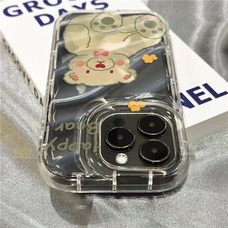 Ốp điện thoại iPhone14promax gấu dễ thương Ốp mềm 1312/11 táo dễ thương 7/8plus trong suốt xr/sins STI1