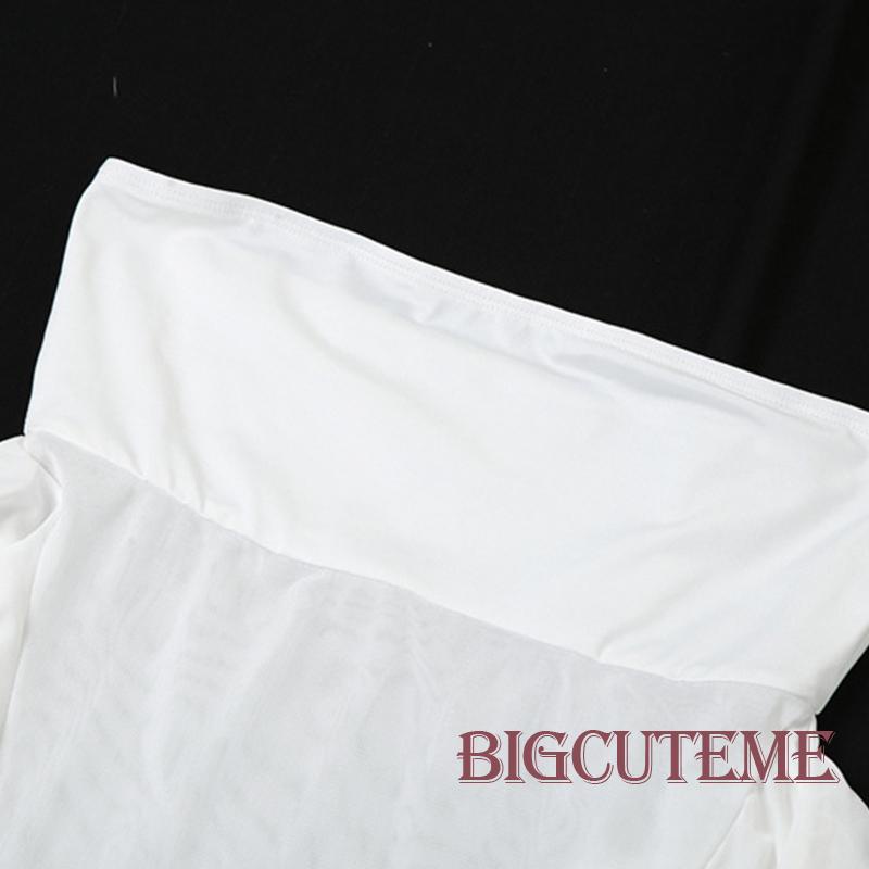 [] Áo Ống Nhún Bèo Không Dây Hở Lưng Màu Trơn Mùa Hè Dáng Ôm Gợi Cảm Cho Nữ