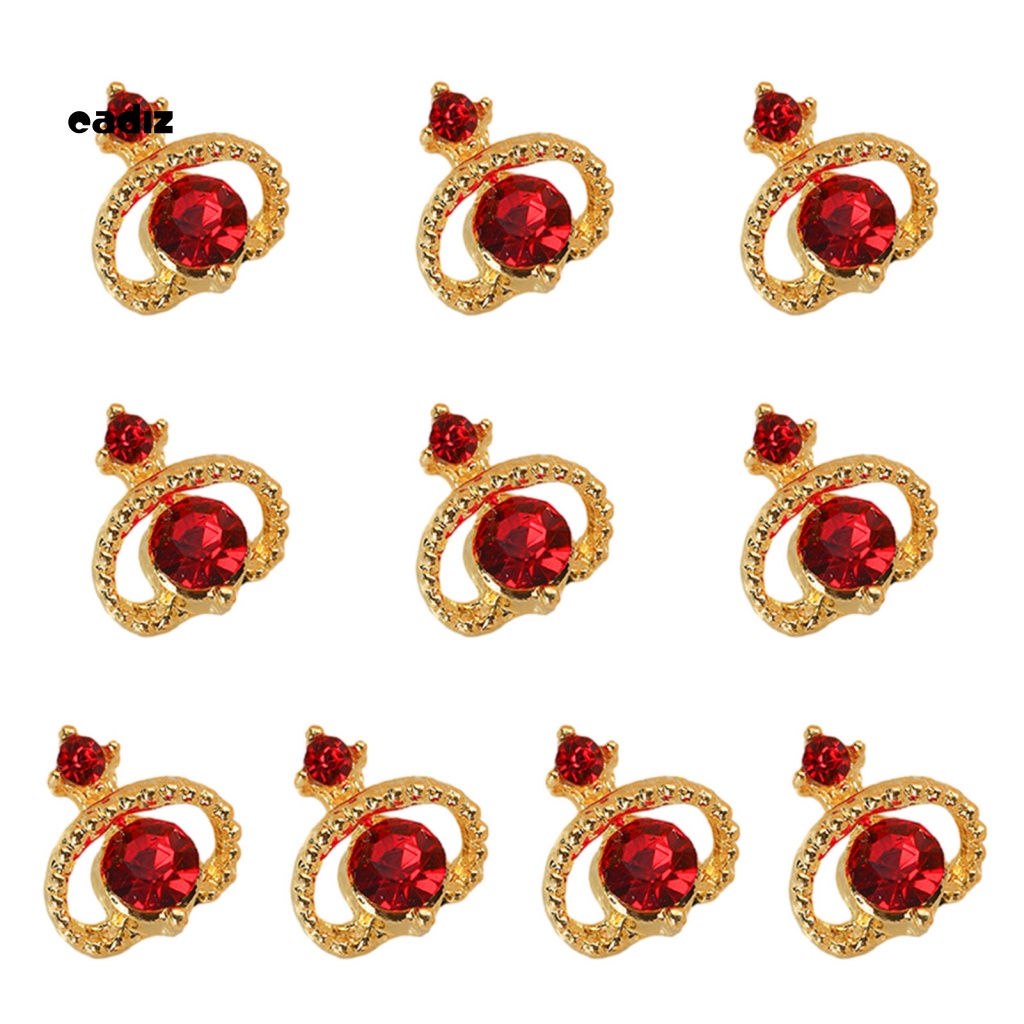 Set 10 Phụ Kiện Trang Trí Móng Tay Nghệ Thuật Hình Hành Tinh 3D Nhiều Màu Sắc Chất Liệu Hợp Kim