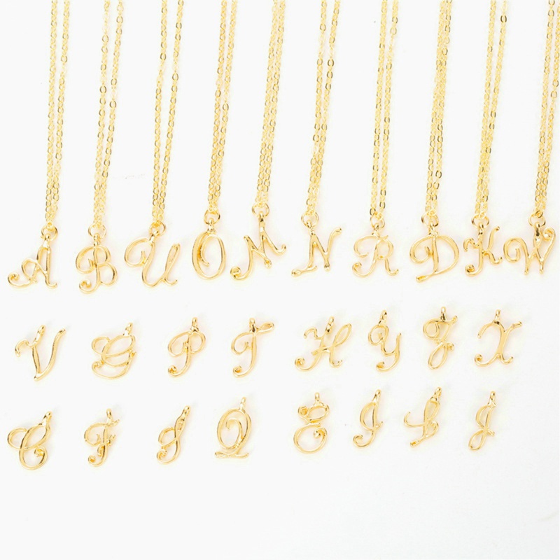 Vòng cổ Mặt 26 Chữ Cái Màu Vàng / Bạc Thiết Kế Tối Giản