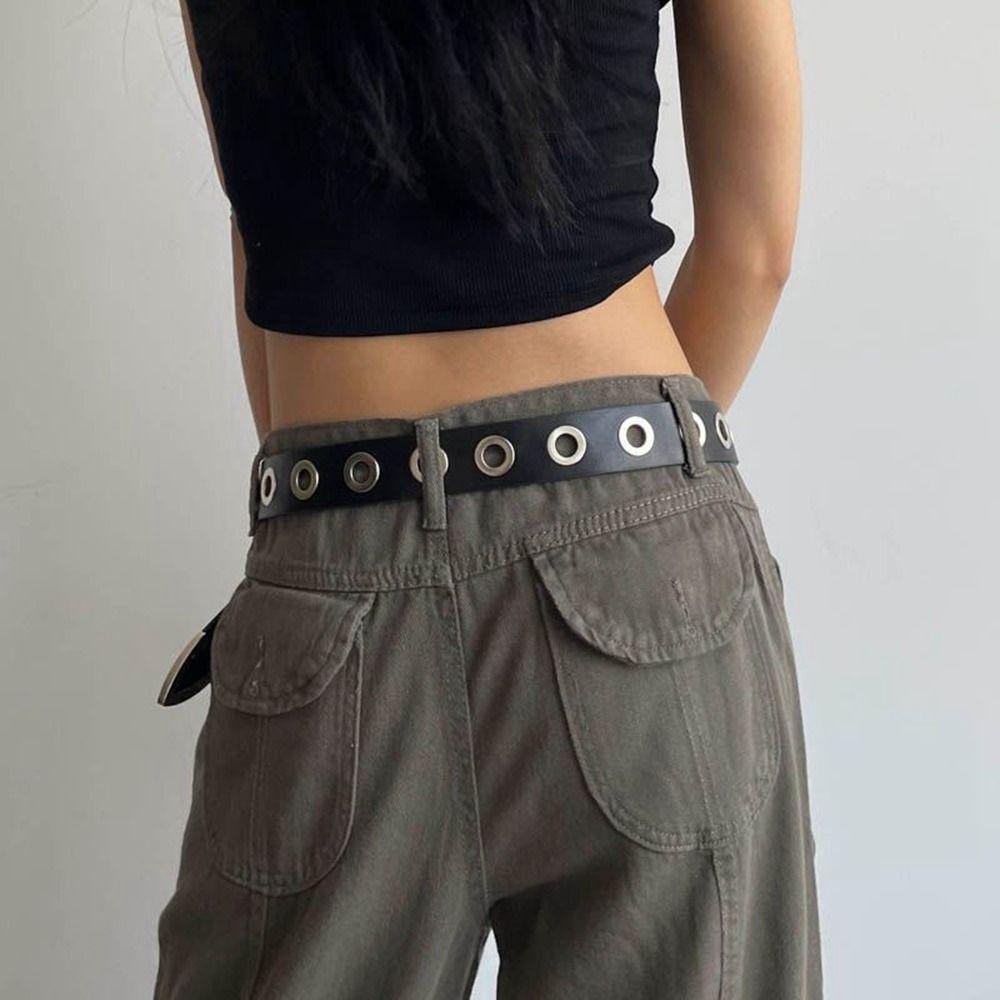 MIQUEL Thắt Lưng Da PU Khóa Kim Loại Thời Trang Hàn Quốc Cho Nữ