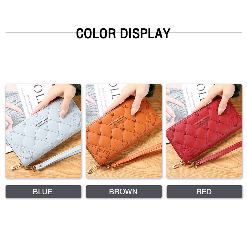 Ví dài CHERLKOLRS có khóa kéo thời trang đơn giản