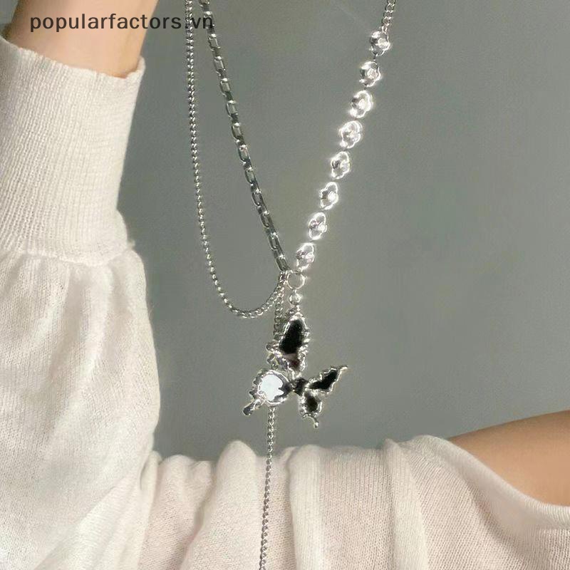 Bông Tai Hợp Kim Phối Dây Tua Rua Hình Bướm Thời Trang Cho Nữ