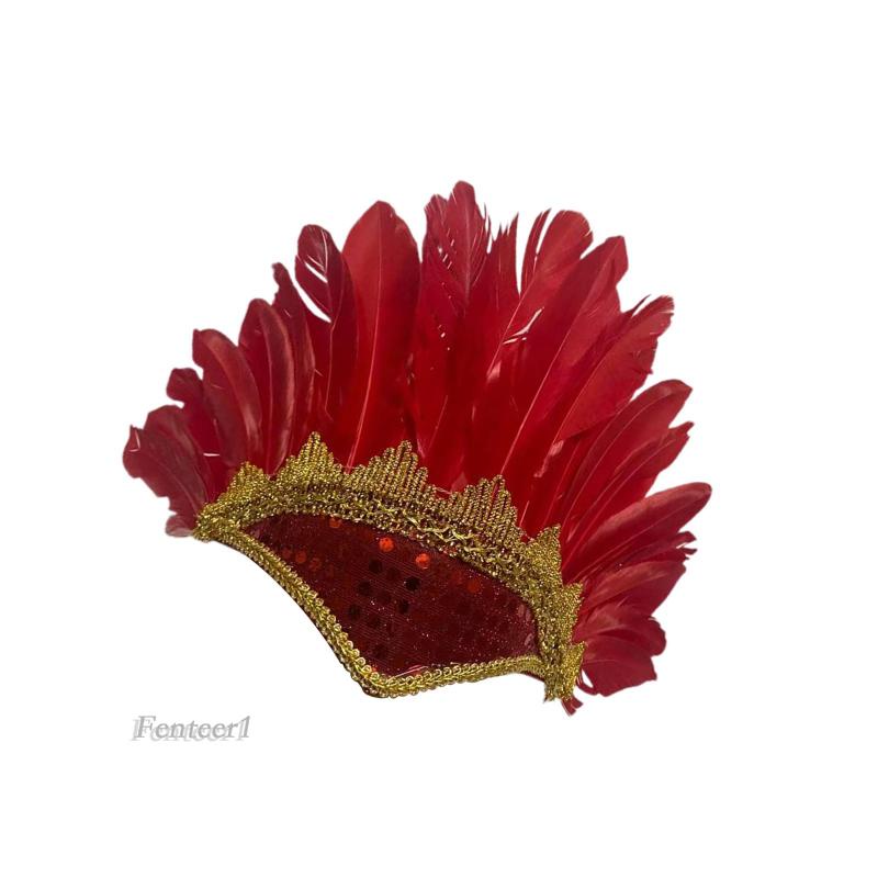 [Fenteer1] Cài Tóc Lông Vũ Lớn Phụ Kiện Hóa Trang Sân Khấu Sân Khấu