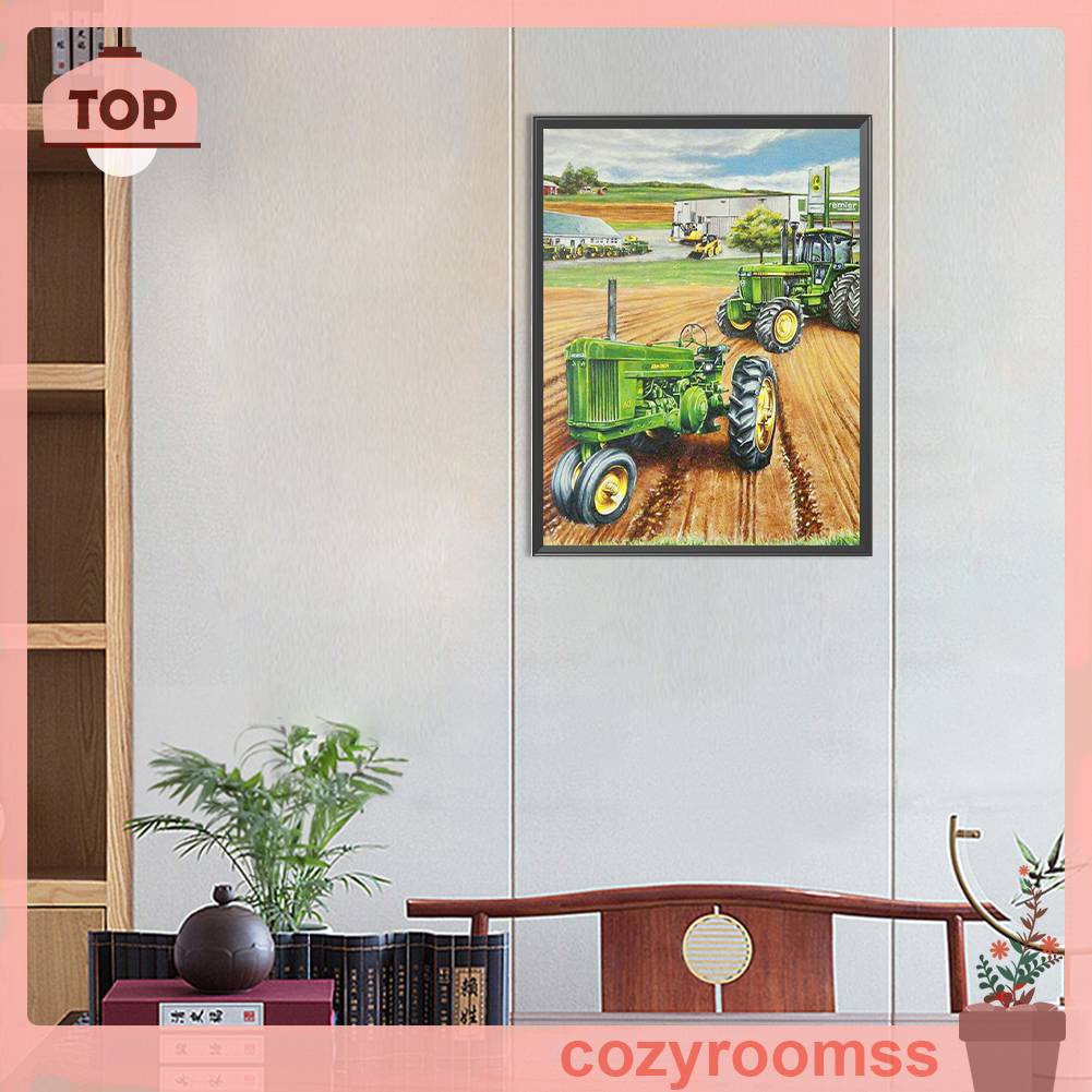 Tranh Đính Đá Kim Cương Toàn Bộ 5D DIY Hình Vẽ Xe Nông Trại