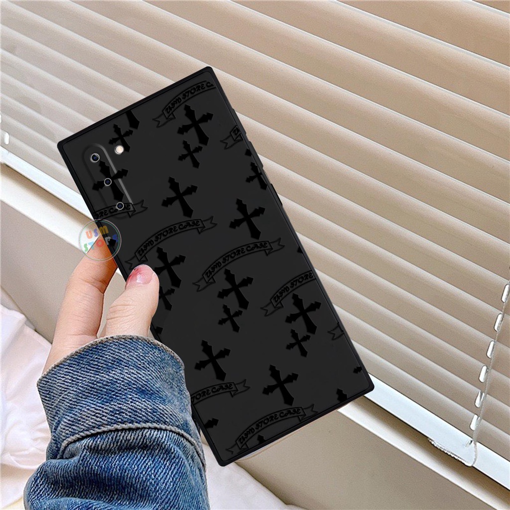 Ốp lưng Samsung Note 10, chất silicon, viên vuông, in hình Thánh Giá