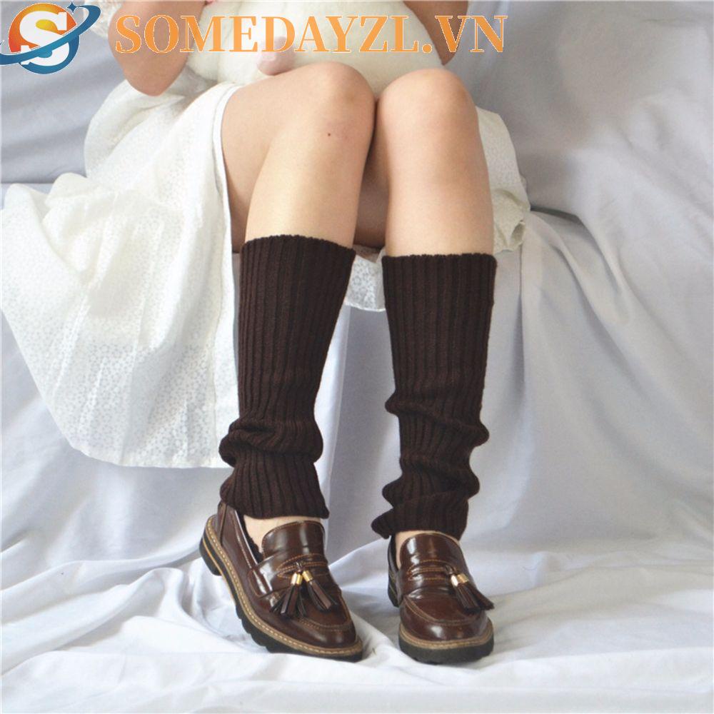 SOMEDAYZL Vỏ Len Bọc Đầu Gối Giữ Ấm Chân Màu Kẹo Ngọt Phong Cách Lolita Nhật Bản