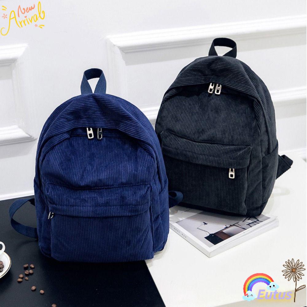 Ba Lô Đi Học / Du Lịch Sức Chứa Lớn Thiết Kế Dacron Vải Nhung Kẻ Siêu Nhẹ Cho Thanh Thiếu Niên