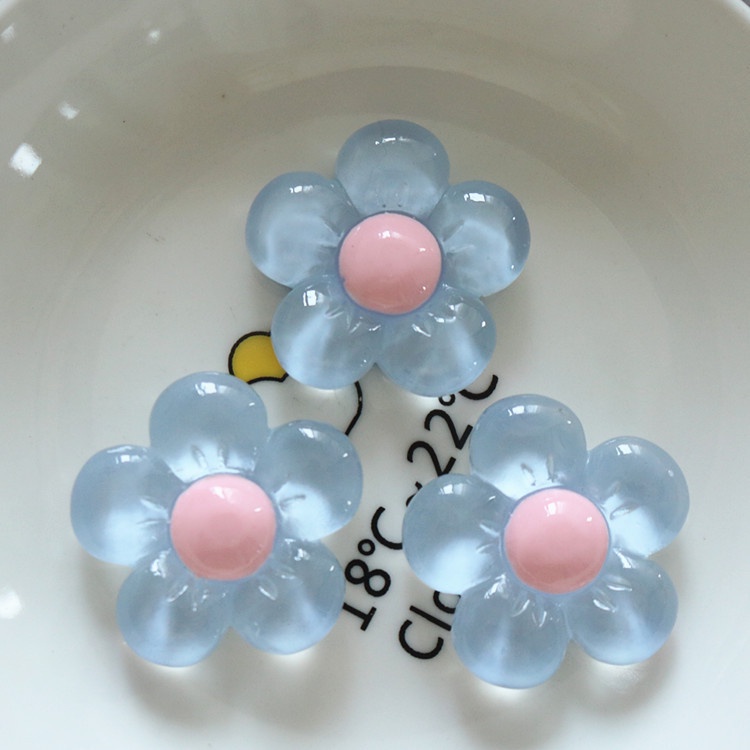 Set 10 Kẹp Tóc Trong Suốt Hình Hoa 2.7cm Làm Đồ Thủ Công Diy