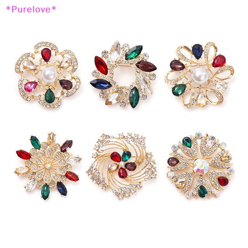 Ghim Cài Áo Hình Hoa Đính Đá Phong Cách Hàn Quốc Cho Nữ Mới